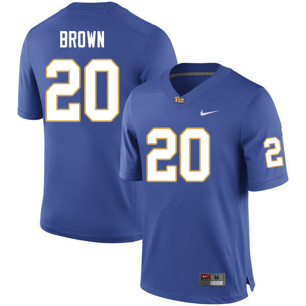 Men #20 Paris Brown Pitt Panthers College Football Jerseys Sale-Royal